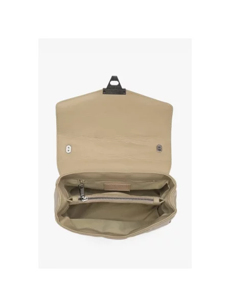 Сумка на ланцюжку шкіряна Estro бежева