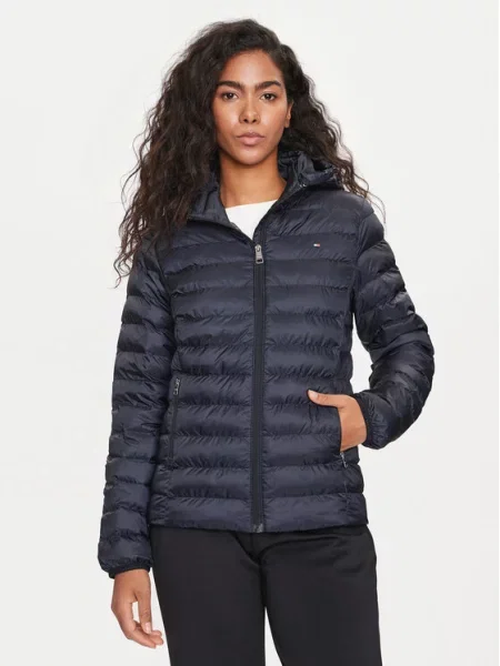 Tommy Hilfiger Vatovaná bunda Global Stripe Tmavomodrá