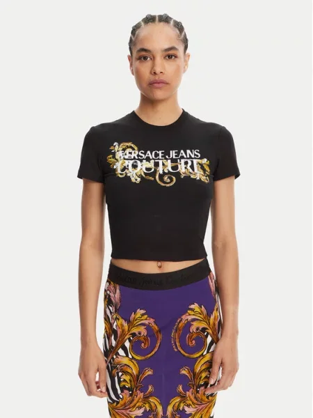 Versace Jeans Couture Koszulki Kobieta M Baroque T-Shirt czarny