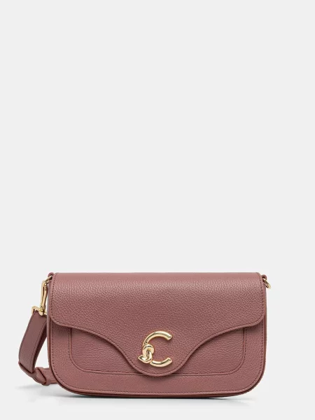 Coccinelle geantă crossbody pentru femei din piele roz