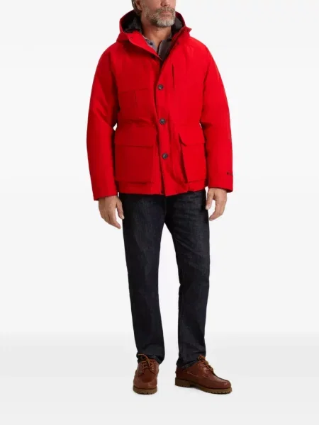 Geacă parka Woolrich cu glugă roșu
