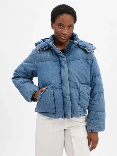 Levi's dżinsowa kurtka puchowa Kobiety jednolity S niebieski