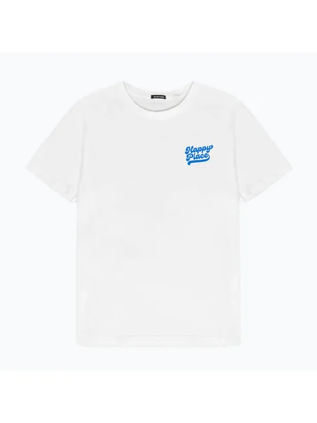 Tricou pentru bărbați Kaotiko Washed Happy Place white alb
