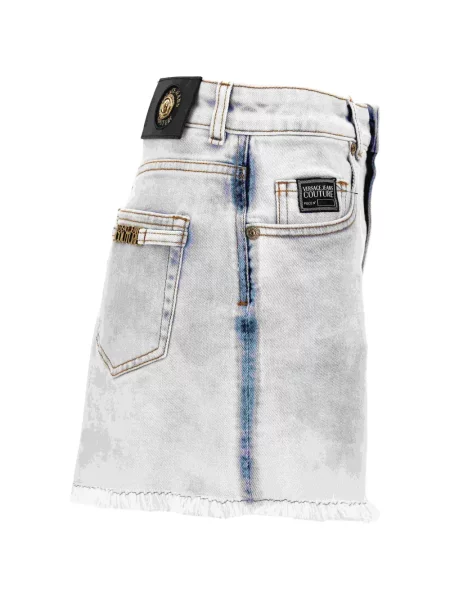 Дънкови шорти Versace Jeans Couture с автограф сиво