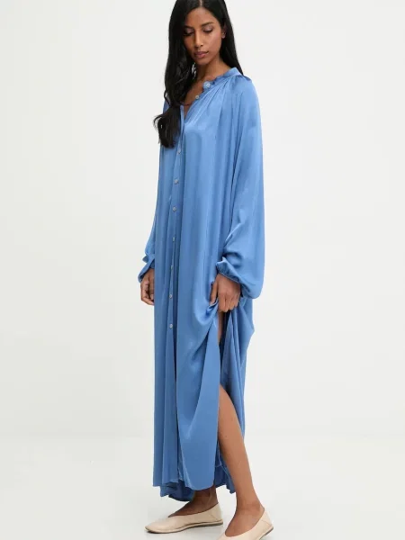 Answear.LAB sukienka maxi oversize niebieski