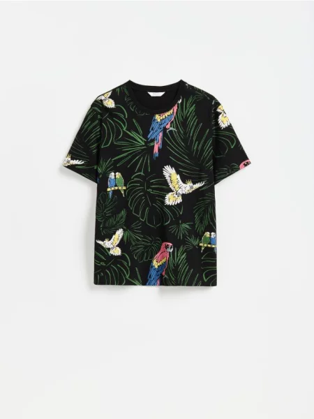 Reserved Tricou regular fit negru