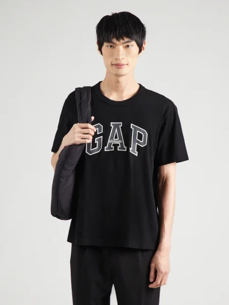 GAP Tricou gri închis / negru alb