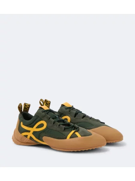 Sneakerși Loewe din piele de căprioară verde