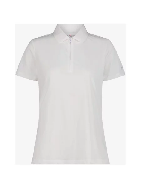 Koszulka polo CMP Breathable Zip czysty biały
