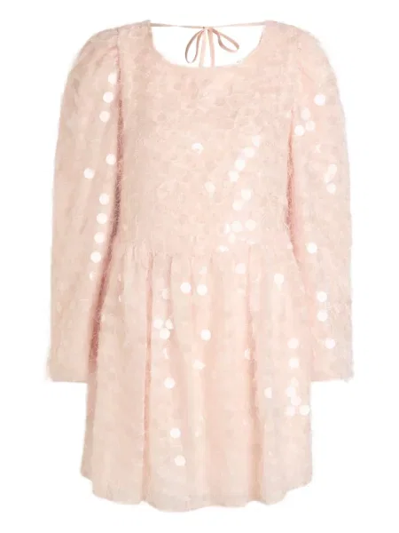 Mała sukienka mini Sister Jane z cekinami garniturowa różowa