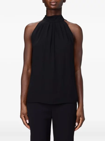 Top Hanita cu gât halter negru