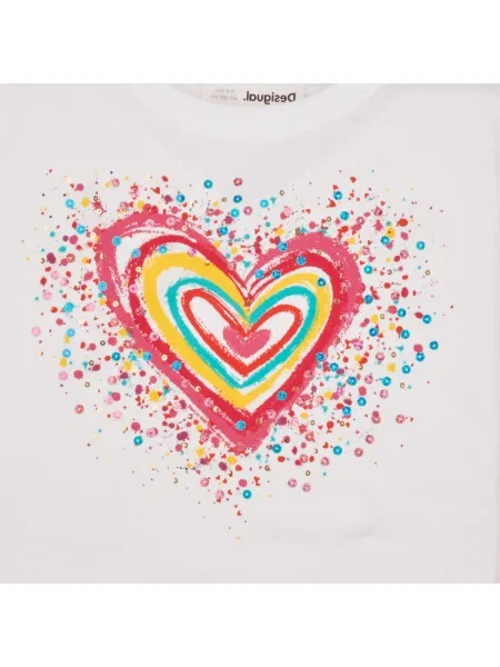 Tricou copii Desigual alb