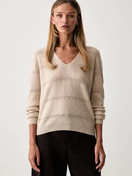 Twinset sweter wełniany beżowy