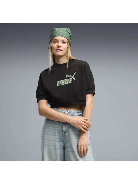 PUMA bluza dresowa Essentials Elevated o luÅºnym kroju z logo nr 1 OdzieÅ¼ S czarny