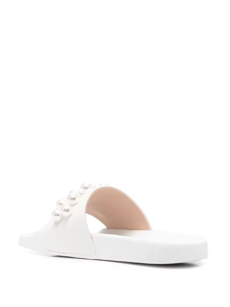 Papuče za bazen Stuart Weitzman sa perlicama bijela