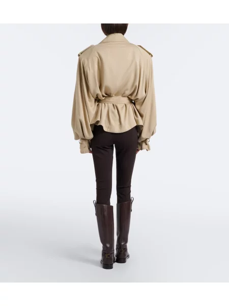 Leggings Sportmax din jerseu maro