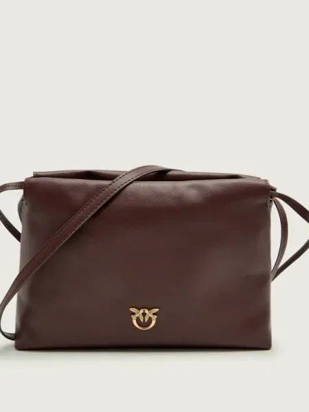 Pinko De piele geantă tip sac MINI CLUTCH maro