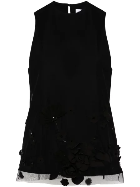 Bluză Viktor & Rolf cu broderie cu model floral negru