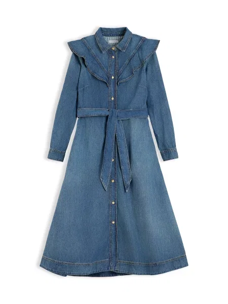 TOMMY HILFIGER Rochie tip bluză denim albastru