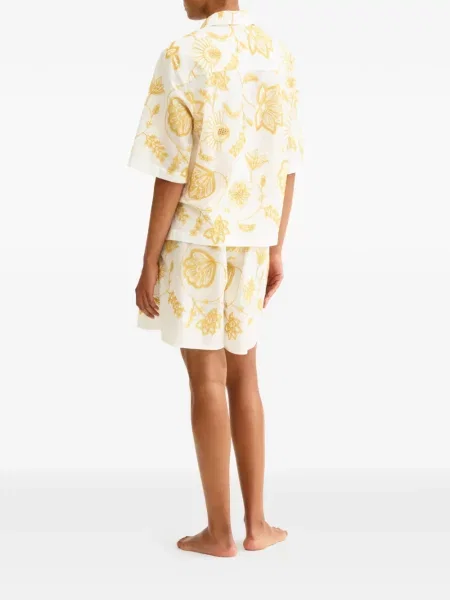 Cămașă Eres cu model floral cu imagine alb