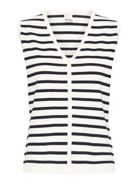 ICHI Vestă tricotată IHLULS negru alb