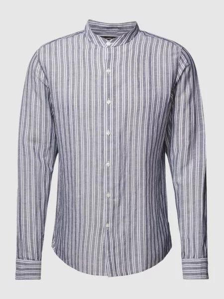 Koszula lniana o kroju slim fit ze stójką Michael Kors