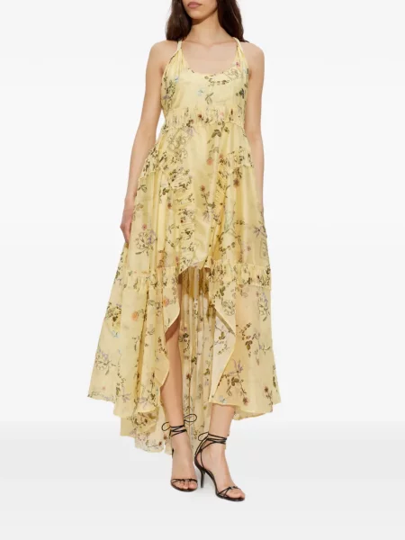 Rochie Allsaints cu model floral cu imagine galben