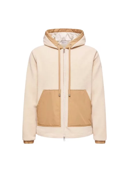 Bluza z kapturem Moncler z kapturem beżowa