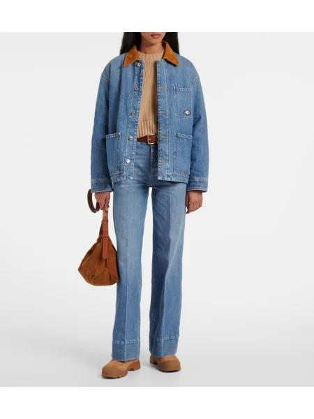 Szarvasbőr platform talpú bakancs Tory Burch barna