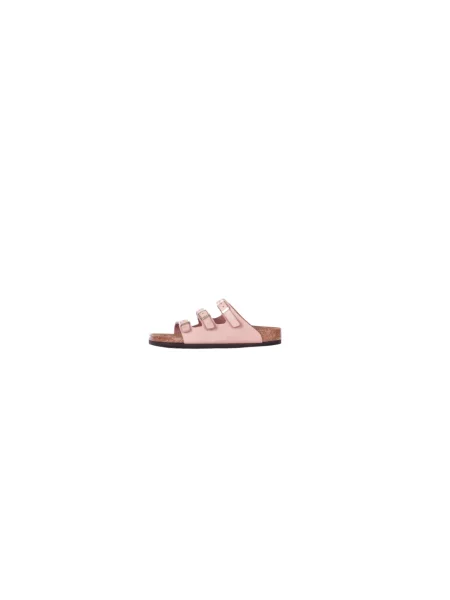Klapki Birkenstock skórzane różowe