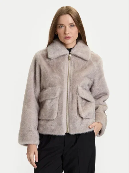 Palton de blană Rinascimento gri