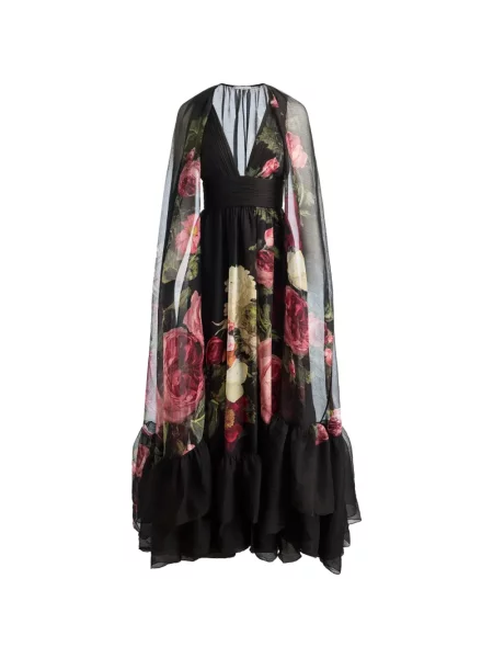 Rochie maxi Alice + Olivia cu model floral cu imagine negru