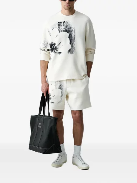 Lung hanorac Armani Exchange cu model floral cu imagine alb