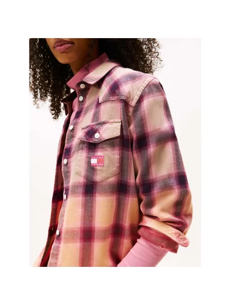 Bluză Tommy Jeans de flanelă