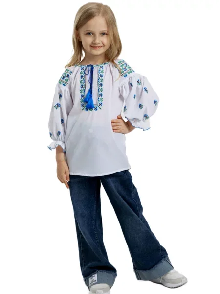Детская рубашка Folk Moda белая