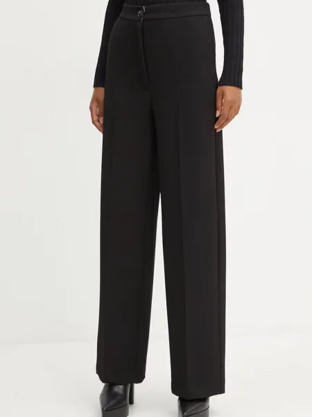 Liviana Conti pantaloni femei drept high waist negru