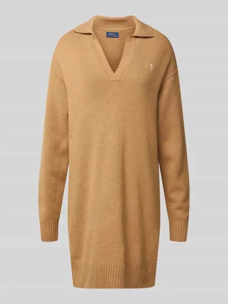 Sukienka wełniana z wyhaftowanym logo Polo Ralph Lauren