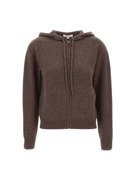 Bluza z kapturem Sporty And Rich wełniana z logo brązowa