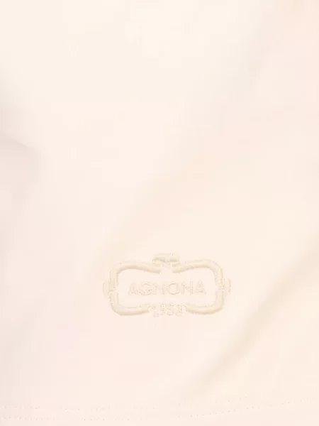 Lung tricou polo Agnona alb