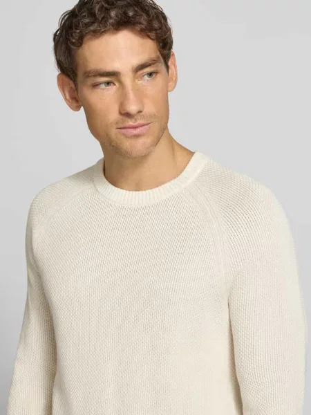 Sweter Nowoczesny Fit z czystej bawełny model Nadion' Joop! Collection biały