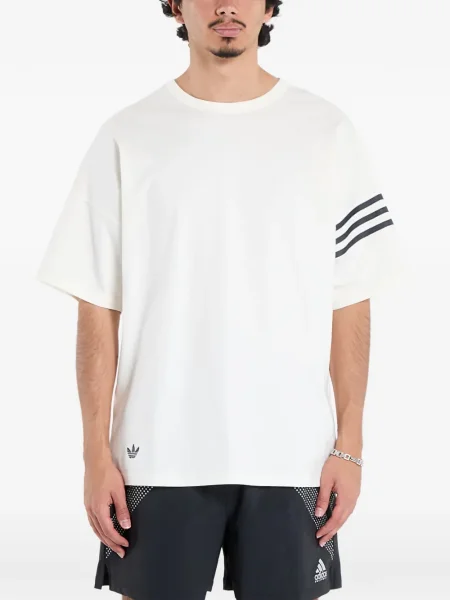 Tricou Adidas cu dungi cu broderie alergare gri