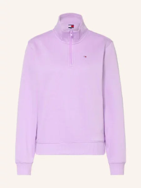 Tommy Jeans Mikina S Límcem Troyer světle fialová