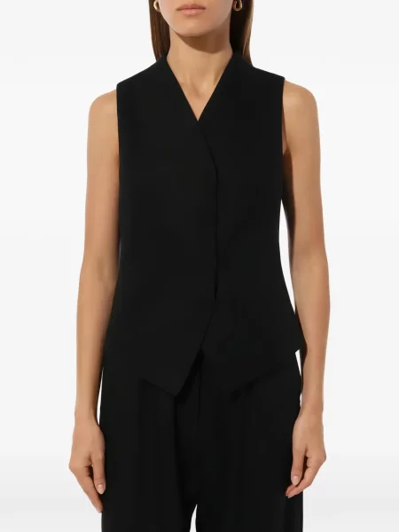 Asimetrični prsluk Giorgio Armani s V-izrezom crna