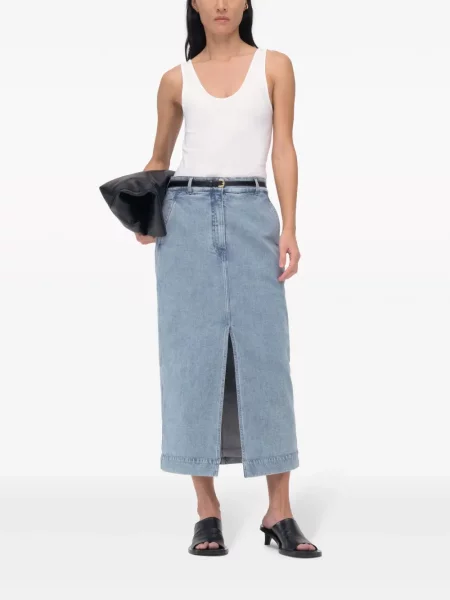 Fustă din denim Another Tomorrow albastru