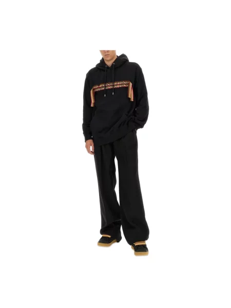 Haftowana bluza z kapturem Lanvin czarna