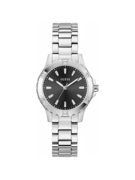 Lniany zegarek Guess szary