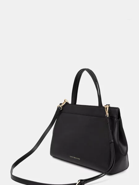 Tommy Hilfiger torebka shopper z imitacji skóry czarna