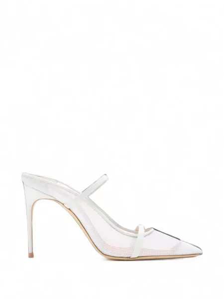 Papuci tip mules Malone Souliers plasă alb