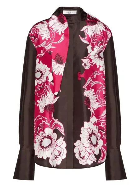 Cămașă Valentino Garavani cu model floral roz