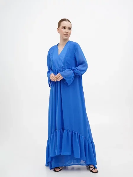 A LOT Сукня максі Віскоза/поліестер синій